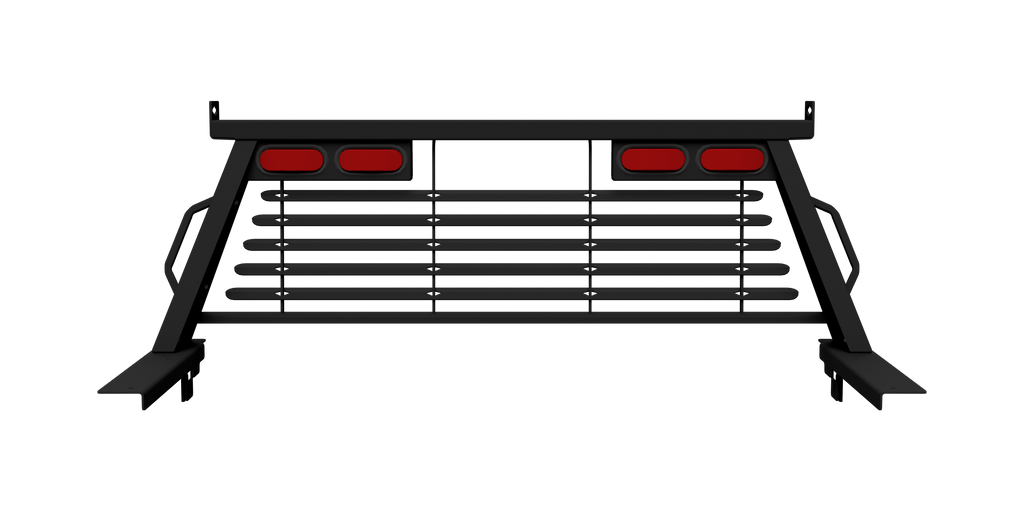 B&W Custom Headache Rack w/ LED Brake, Turn, Tail Lights for Chevy Trucks - Apollo Off-Road