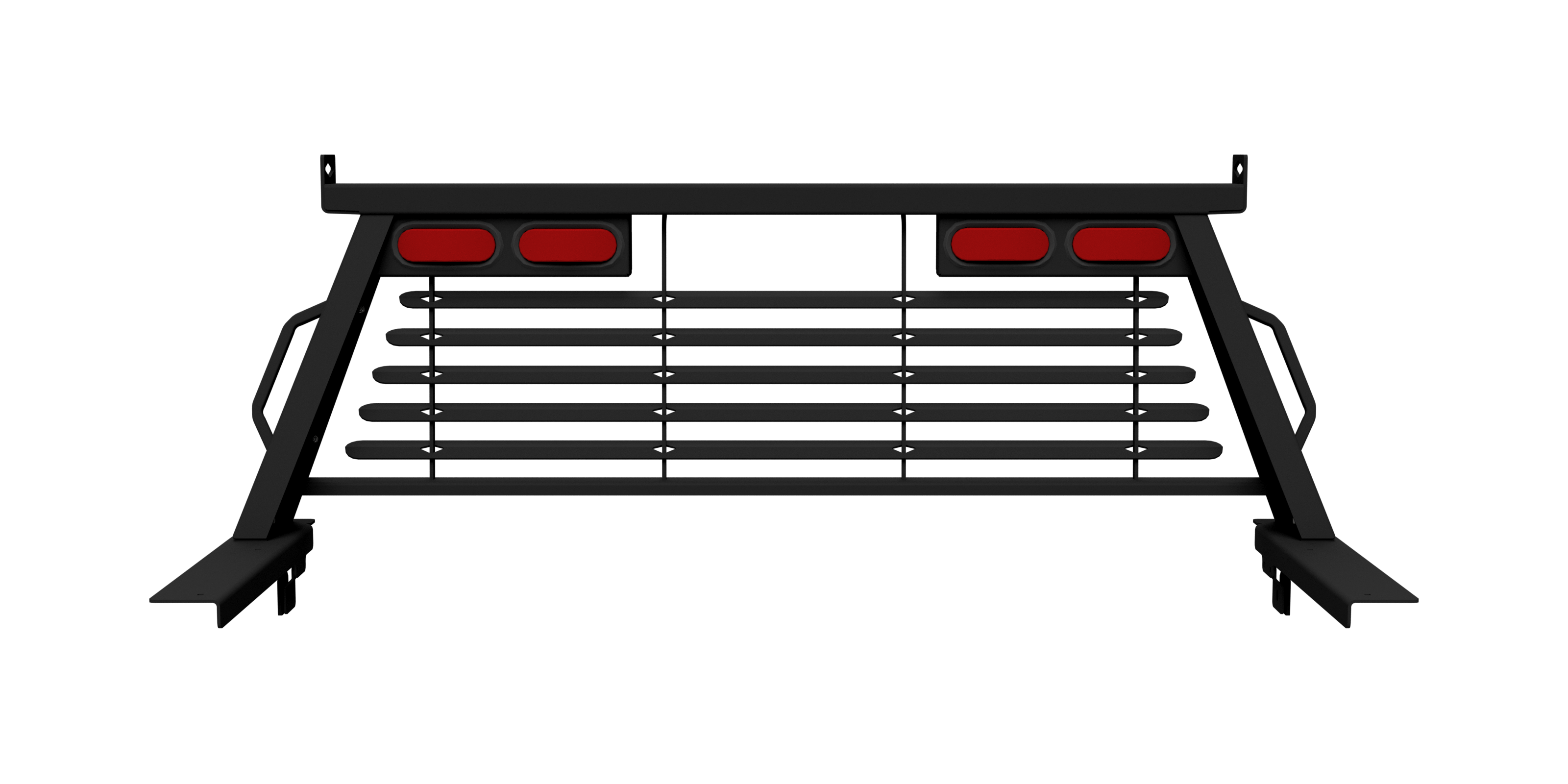 B&W Custom Headache Rack w/ LED Brake, Turn, Tail Lights for Chevy Trucks - Apollo Off-Road