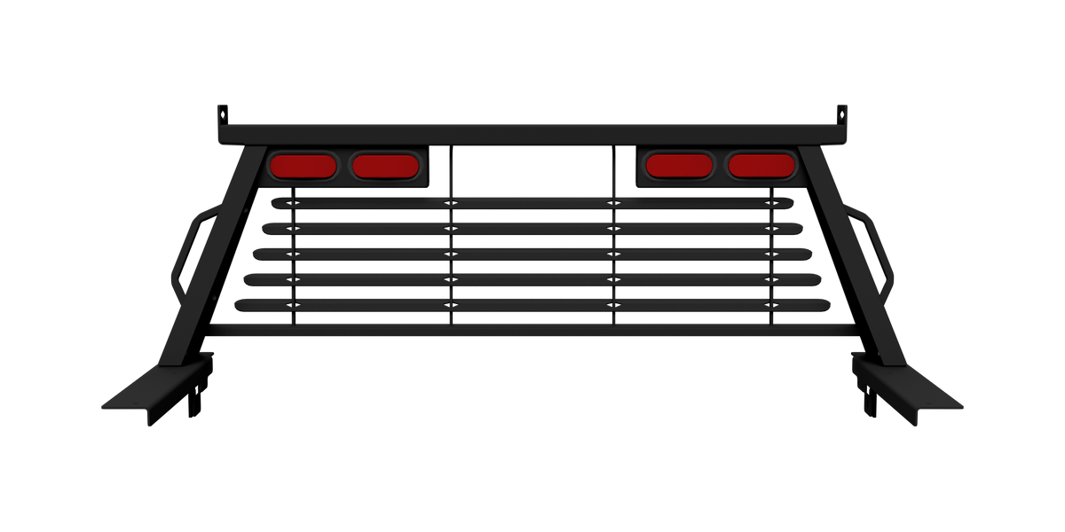 B&W Custom Headache Rack w/ LED Brake, Turn, Tail Lights for Chevy Trucks - Apollo Off-Road