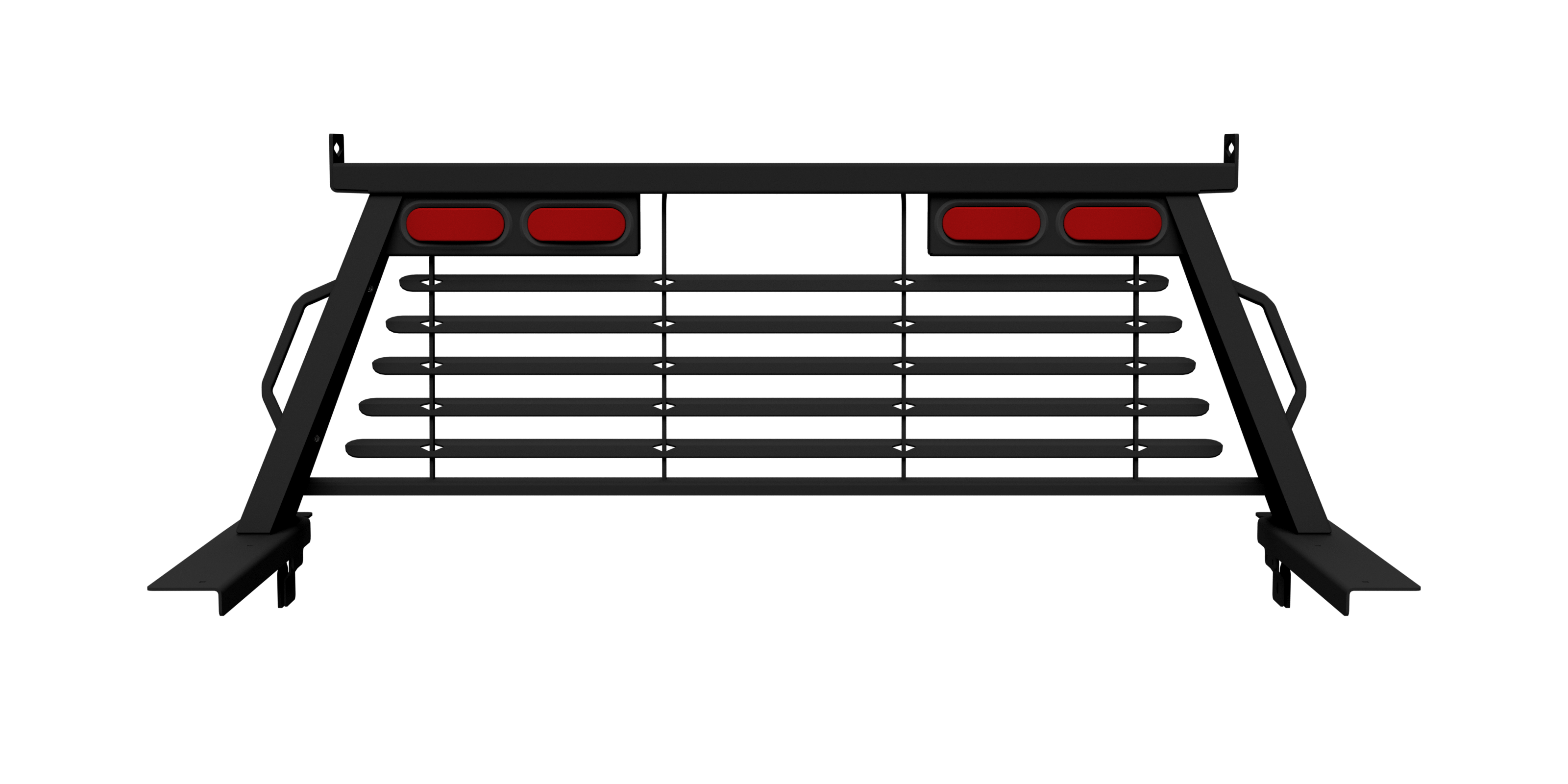 B&W Custom Headache Rack w/ LED Brake, Turn, Tail Lights for Chevy Trucks - Apollo Off-Road