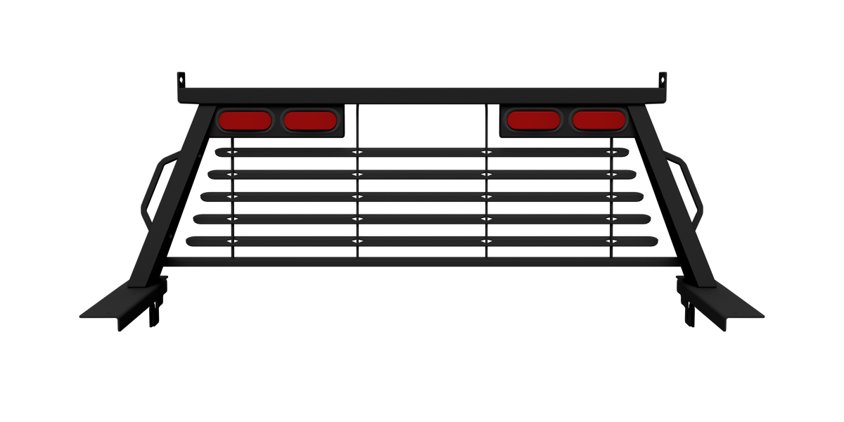 B&W Custom Headache Rack w/ LED Brake, Turn, Tail Lights for Chevy Trucks - Apollo Off-Road