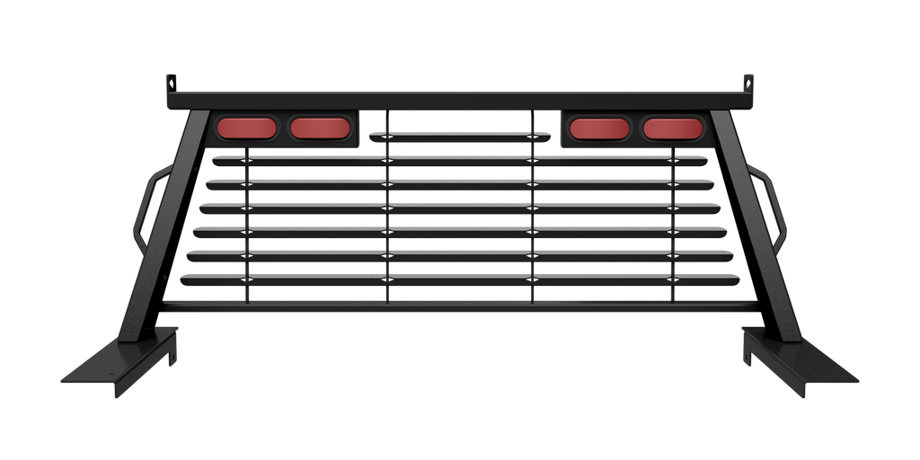 B&W Custom Headache Rack w/ LED Brake, Turn, Tail Lights for Ford Trucks - Apollo Off-Road