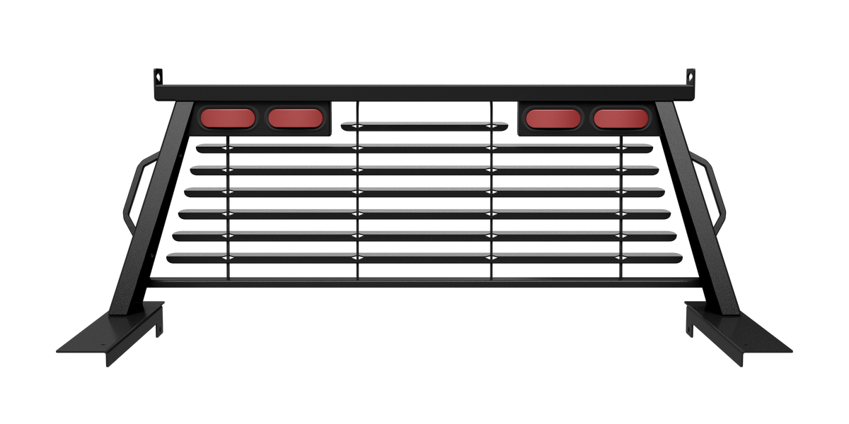 B&W Custom Headache Rack w/ LED Brake, Turn, Tail Lights for Ford Trucks - Apollo Off-Road