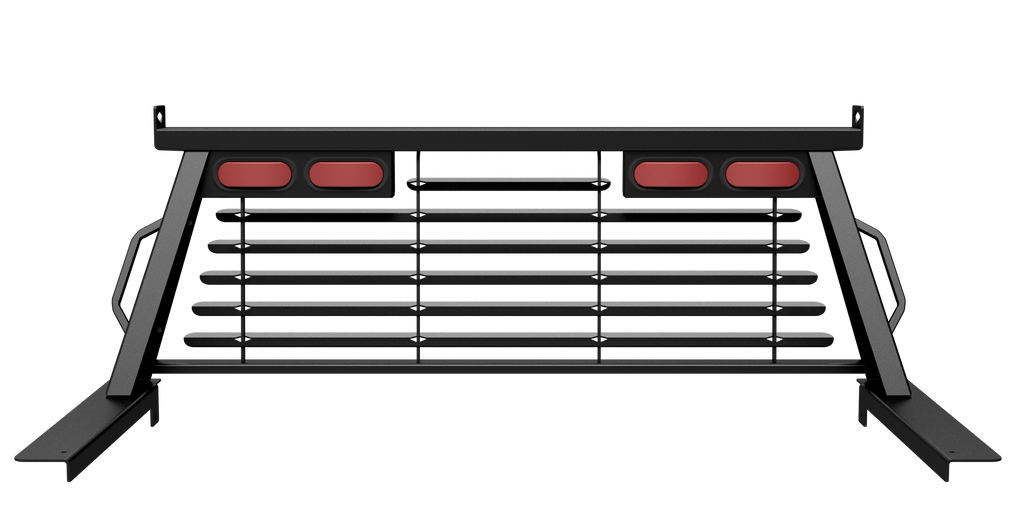 B&W Custom Headache Rack w/ LED Brake, Turn, Tail Lights for Ford Trucks - Apollo Off-Road