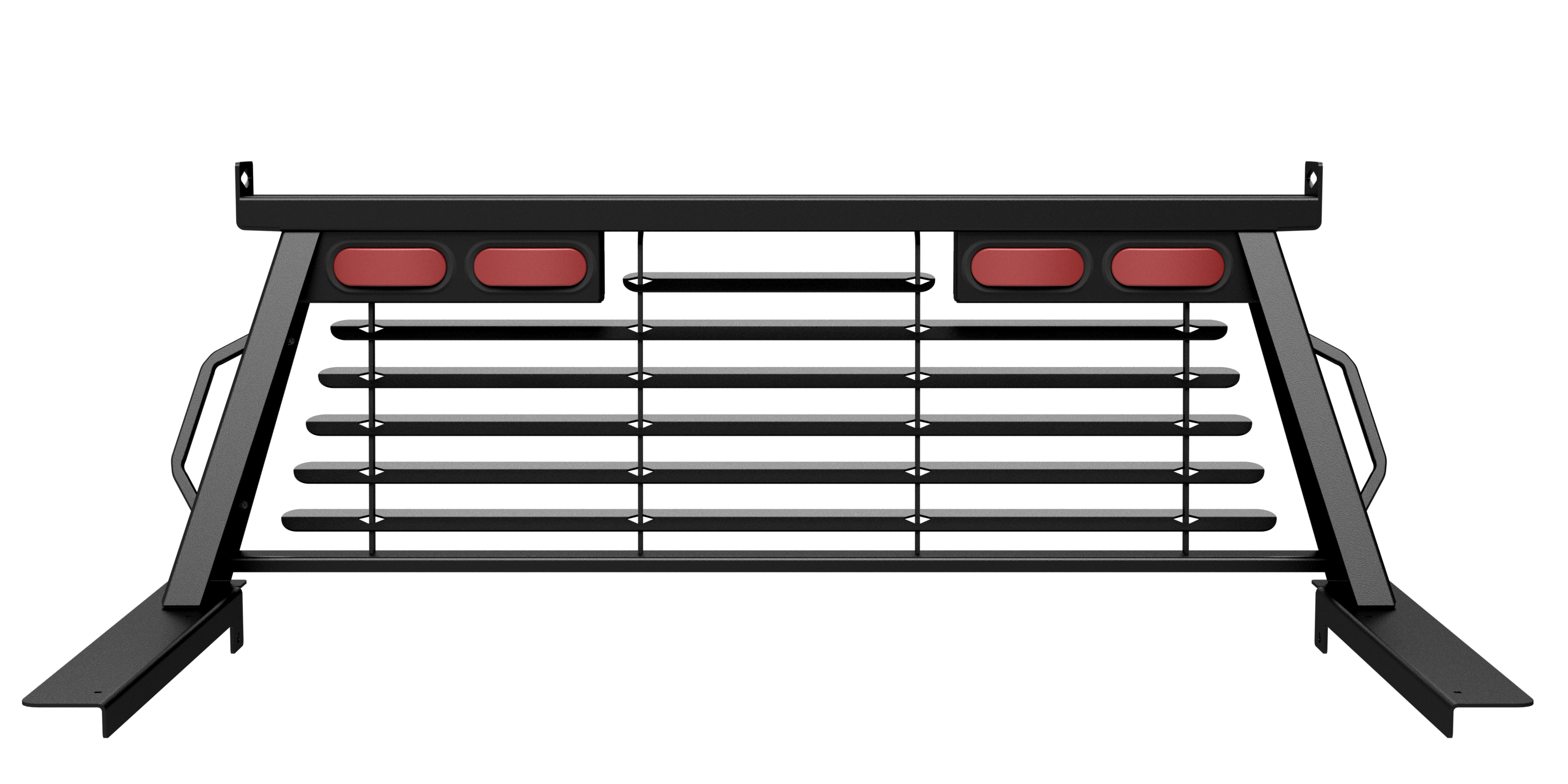 B&W Custom Headache Rack w/ LED Brake, Turn, Tail Lights for Ford Trucks - Apollo Off-Road