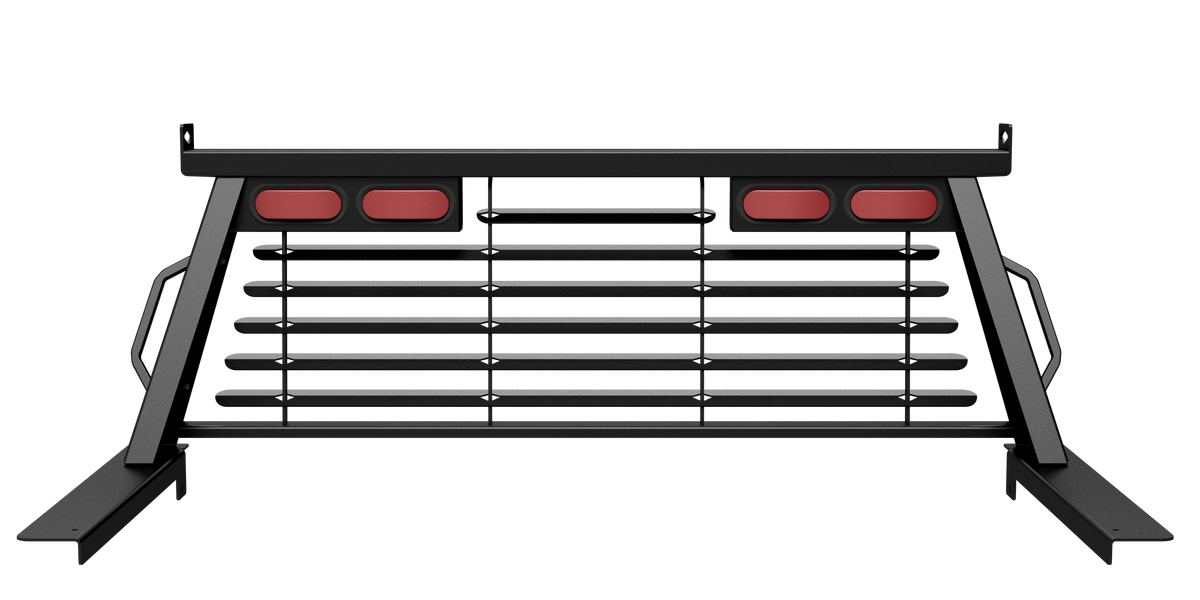 B&W Custom Headache Rack w/ LED Brake, Turn, Tail Lights for Ford Trucks - Apollo Off-Road