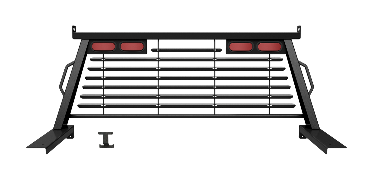 B&W Custom Headache Rack w/ LED Brake, Turn, Tail Lights for Ford Trucks - Apollo Off-Road