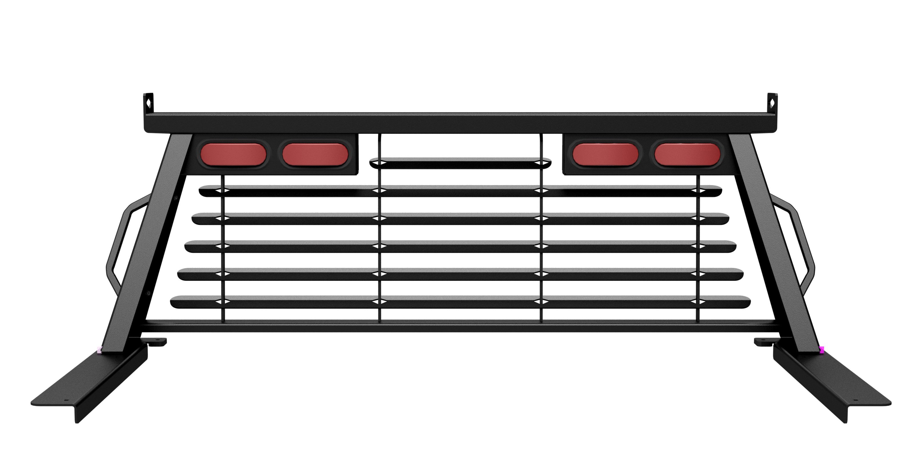 B&W Custom Headache Rack w/ LED Brake, Turn, Tail Lights for Ford Trucks PUCP7523BA - Apollo Off-Road