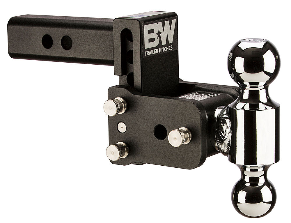 B&W Tow And Stow Dual Ball 2" Adj Ball Mount 3" Drop/3-1/2" Rise, Black TS10033B - Apollo Off-Road