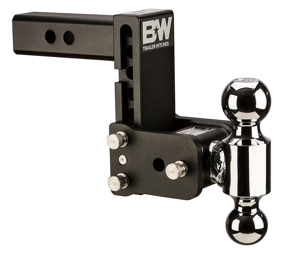 B&W Tow And Stow Dual Ball 2" Adj Ball Mount 5" Drop/5-1/2" Rise, Black TS10037B - Apollo Off-Road
