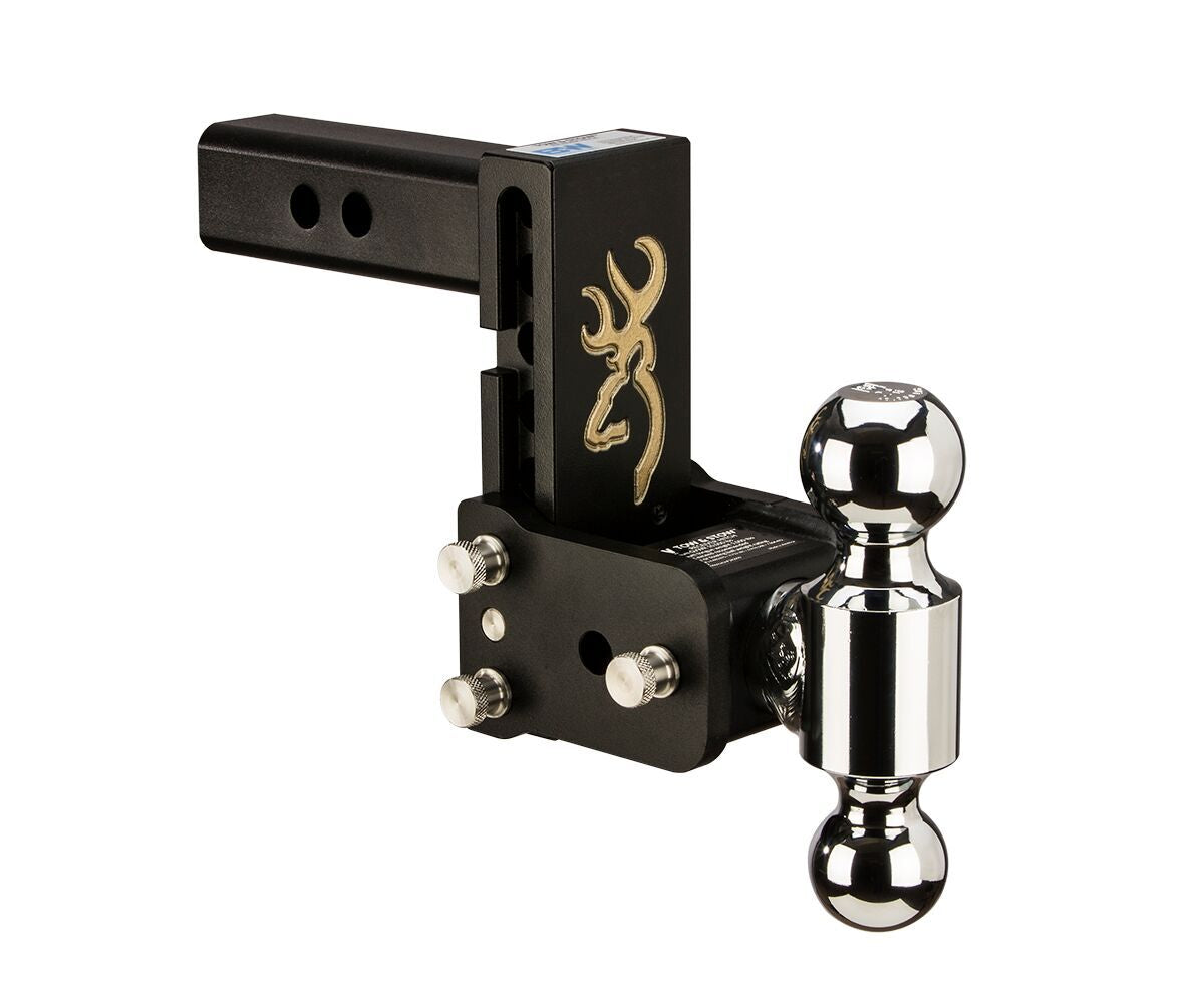 B&W Tow And Stow Dual Ball 2" Adj Ball Mount 5" Drop/5-1/2" Rise, Browning TS10037BB - Apollo Off-Road