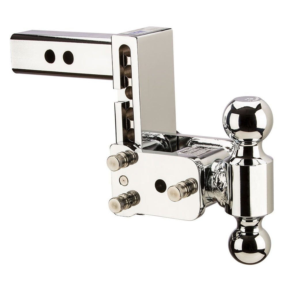 B&W Tow And Stow Dual Ball 2" Adj Ball Mount 5" Drop/5-1/2" Rise, Chrome TS10037C - Apollo Off-Road