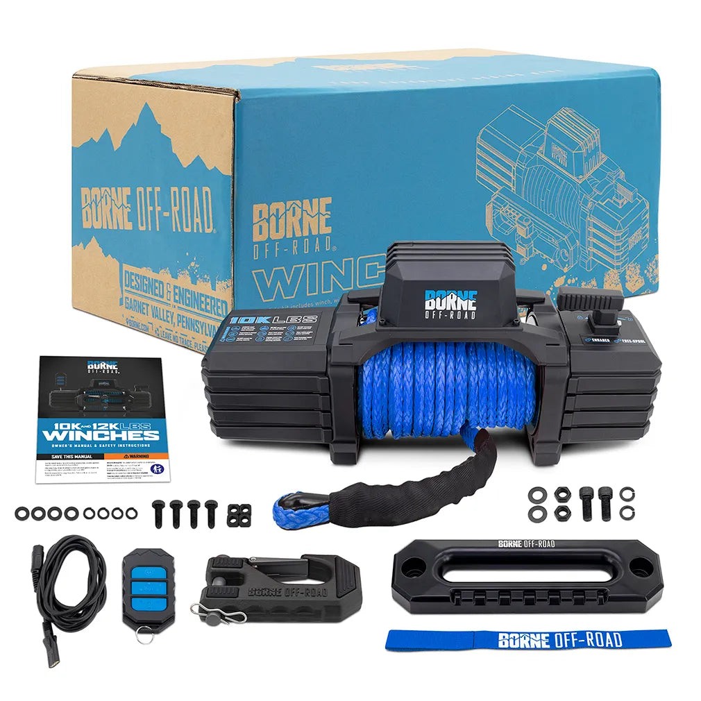 Borne Off-Road 12K Electric Winch with Synthetic Rope - Apollo Off-Road