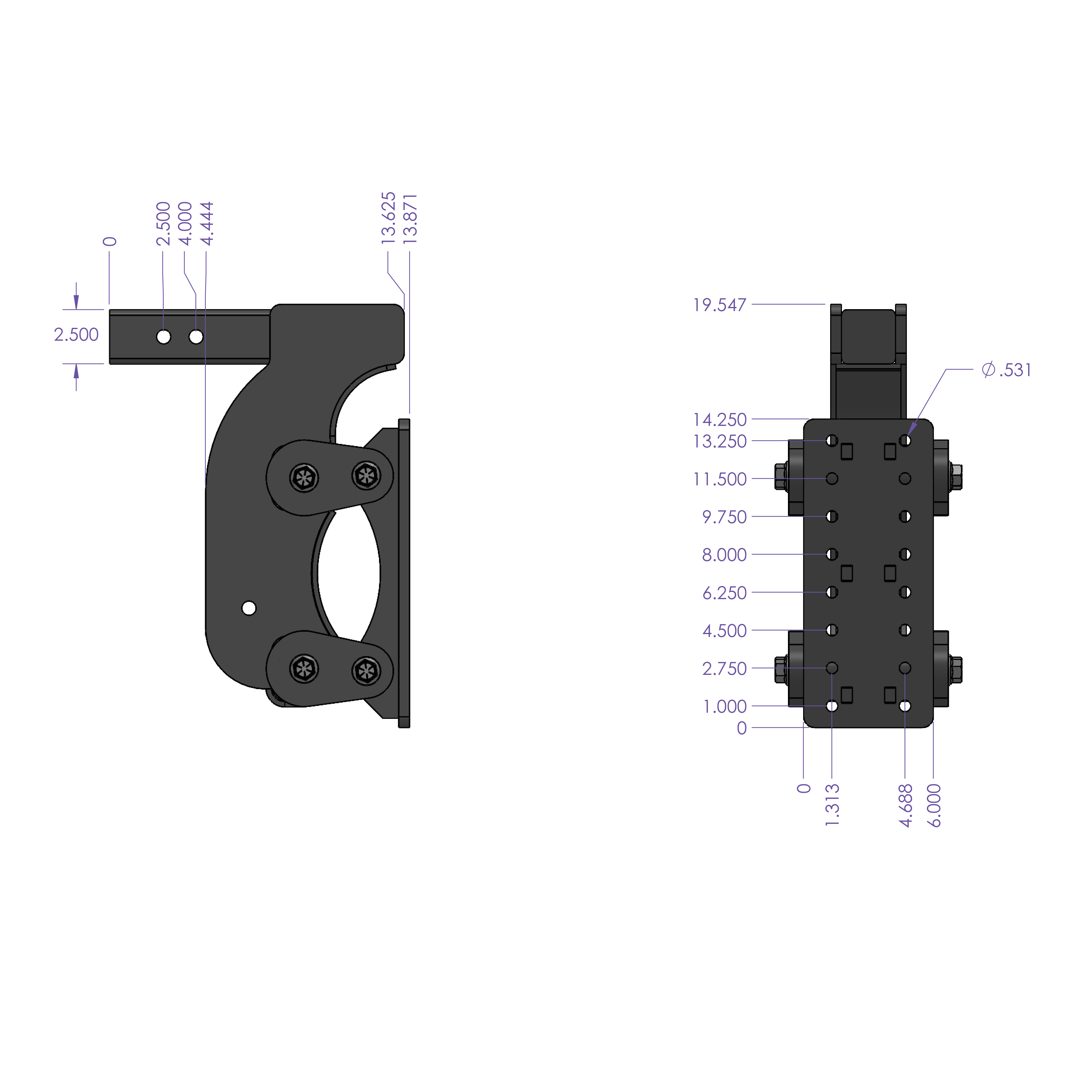 BOSS TORSION-FLEX Pintle Plate 2.5" Shank 15" Drop 2.4K TW 21K Hitch Stabilizer - Apollo Off-Road