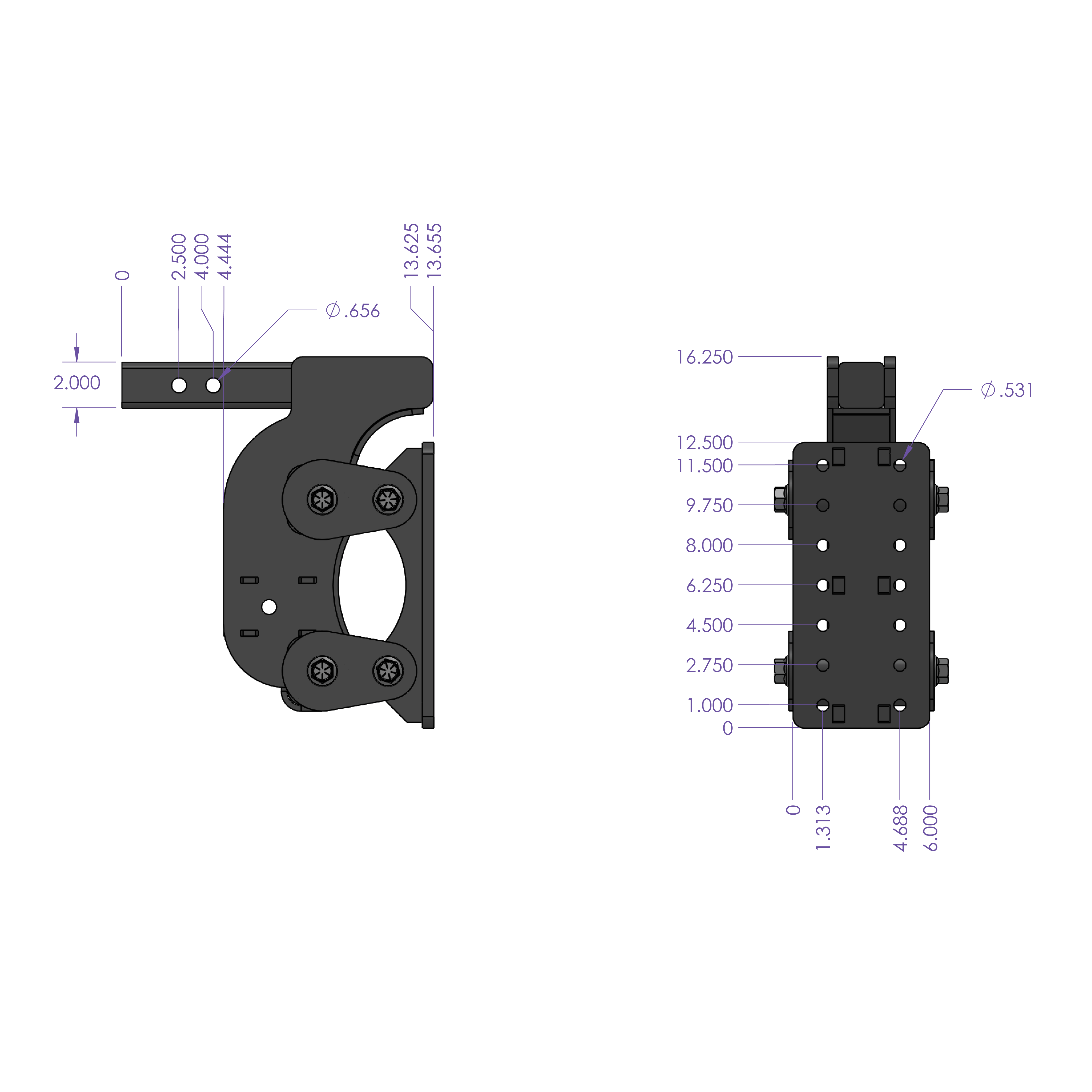 BOSS TORSION-FLEX Pintle Plate 2" Shank 12.5" Drop 1.7K TW 16K Hitch Stabilizer - Apollo Off-Road