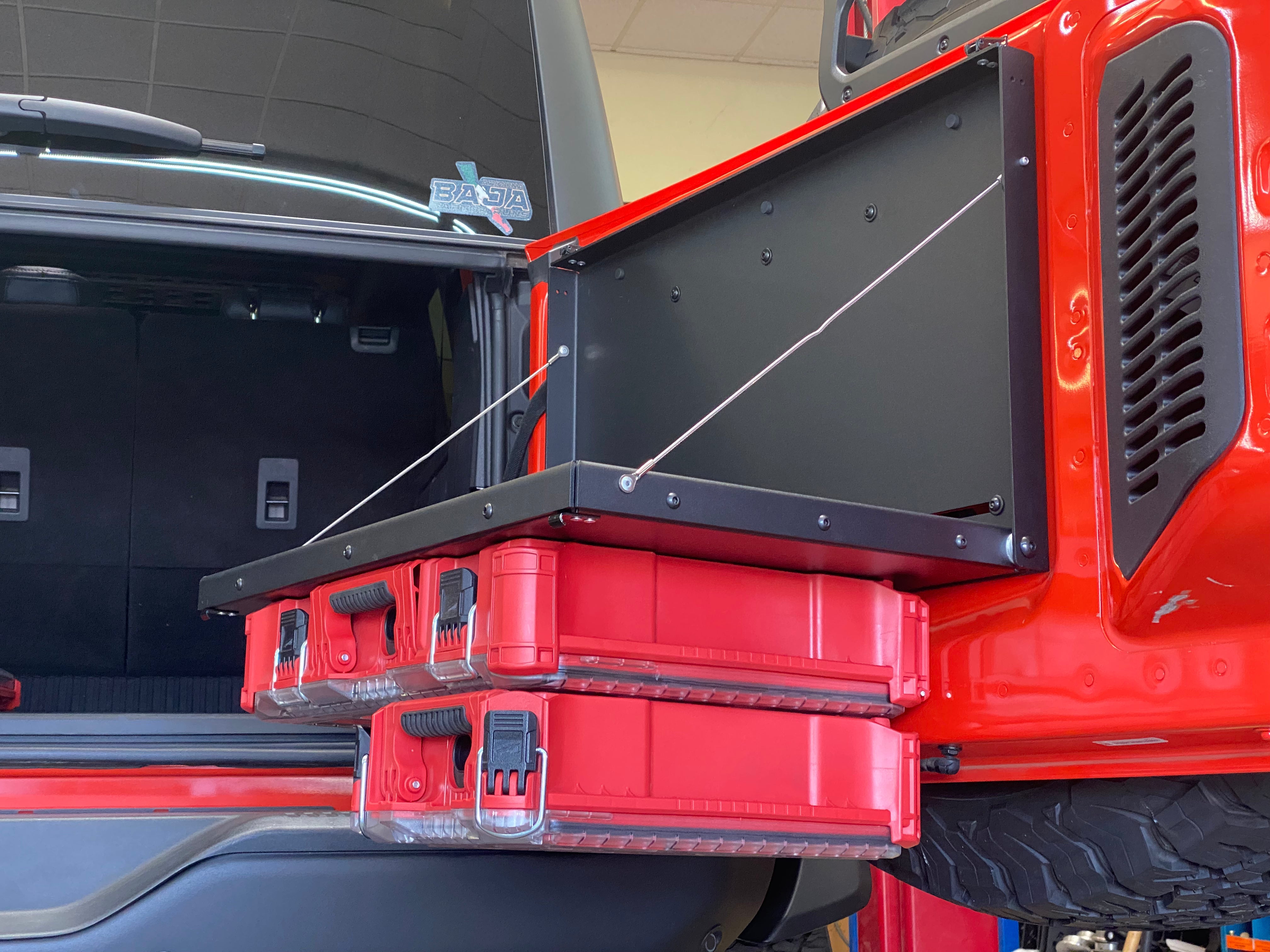 Foutz Motorsports Tailgate Folding Table with PACKOUT Storage Mount 2022-2026 Ford Bronco Raptor 2022-2026 Ford Bronco