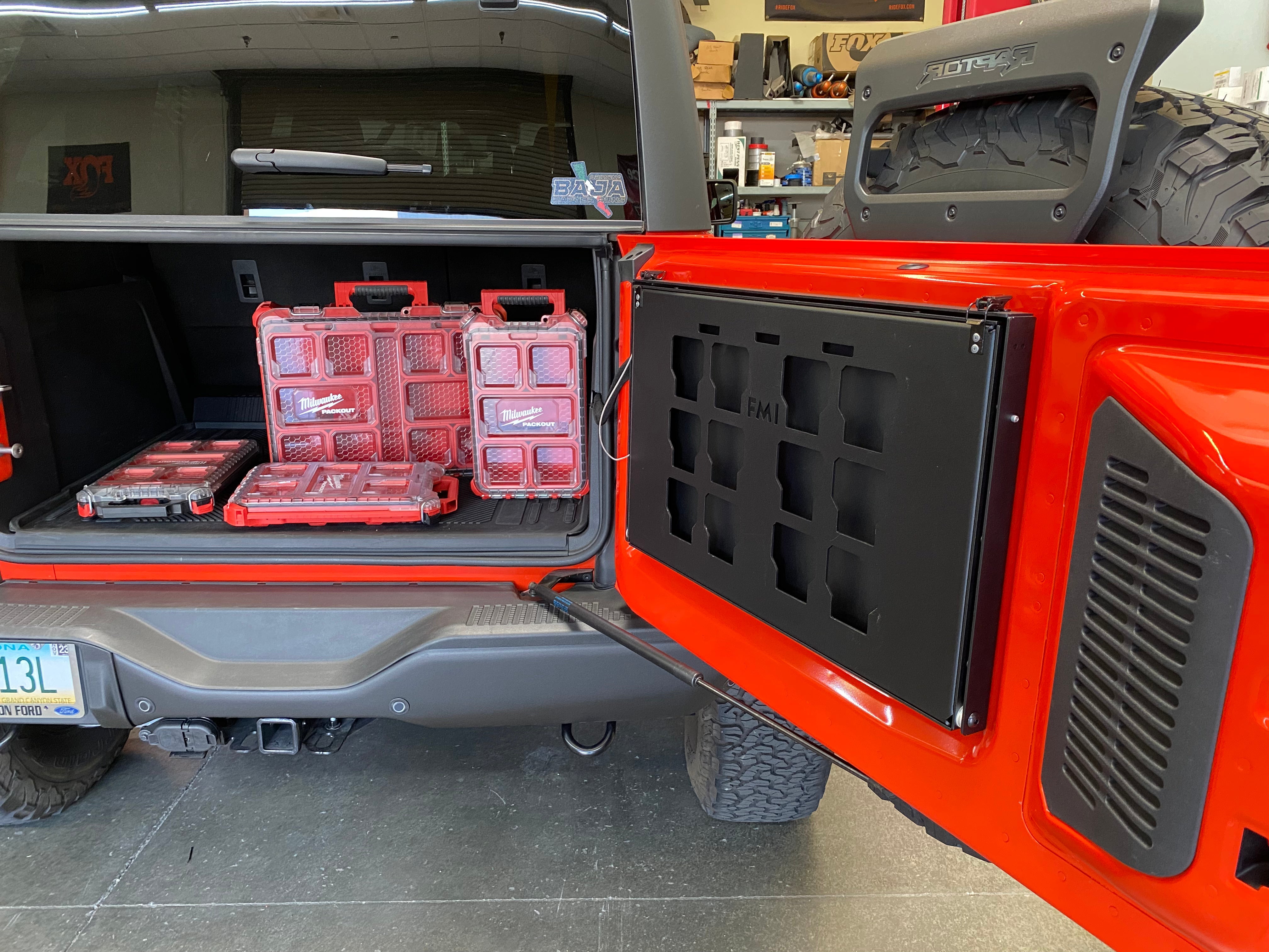 Foutz Motorsports Tailgate Folding Table with PACKOUT Storage Mount 2022-2026 Ford Bronco Raptor 2022-2026 Ford Bronco
