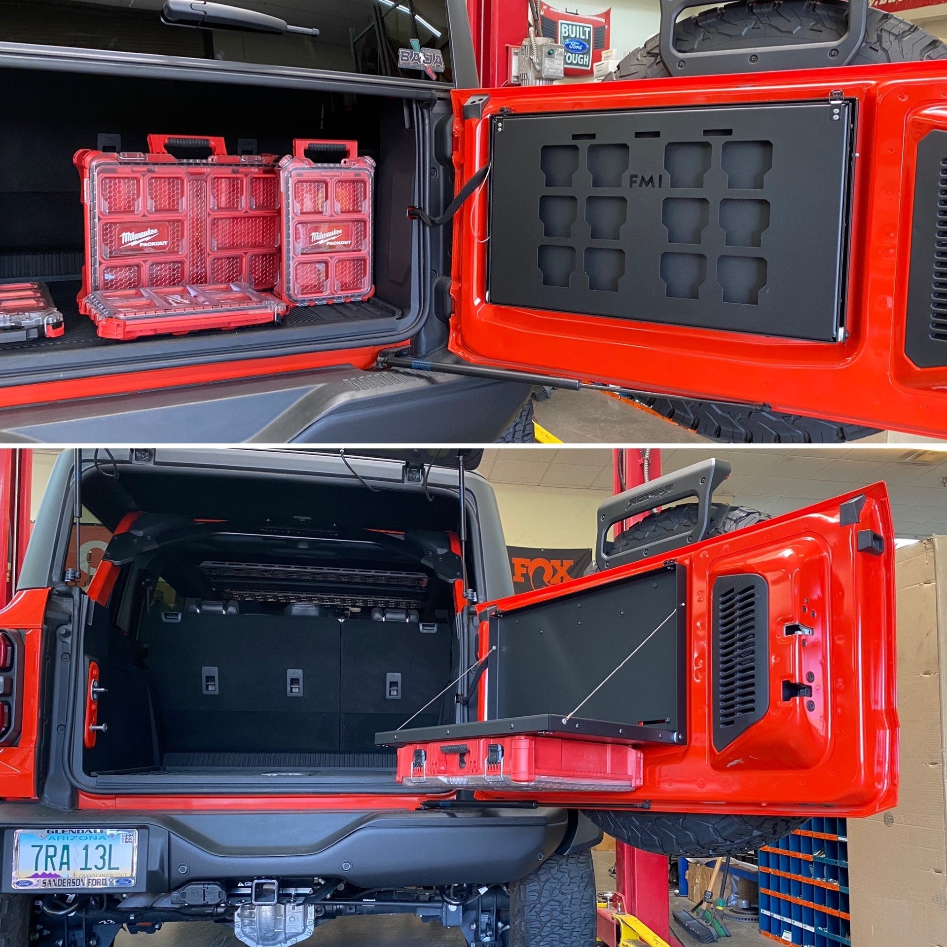 Foutz Motorsports Tailgate Folding Table with PACKOUT Storage Mount 2022-2026 Ford Bronco Raptor 2022-2026 Ford Bronco
