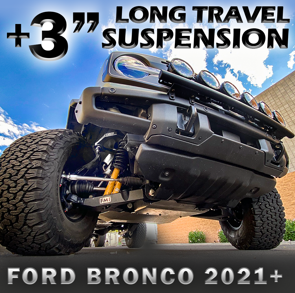 Foutz Motorsports 3" Long Travel Front Suspension Kit with Fabricated Upper Control Arm 2021-2026 Ford Bronco