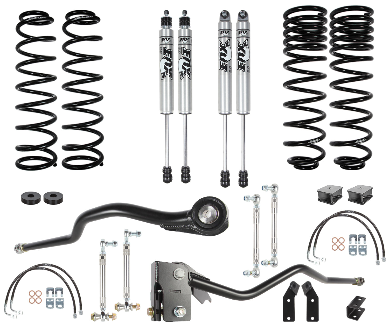 Carli Commuter 2.0 System, Base, 3” Lift, 2007-17 Jeep Wrangler JKU - Apollo Off-Road
