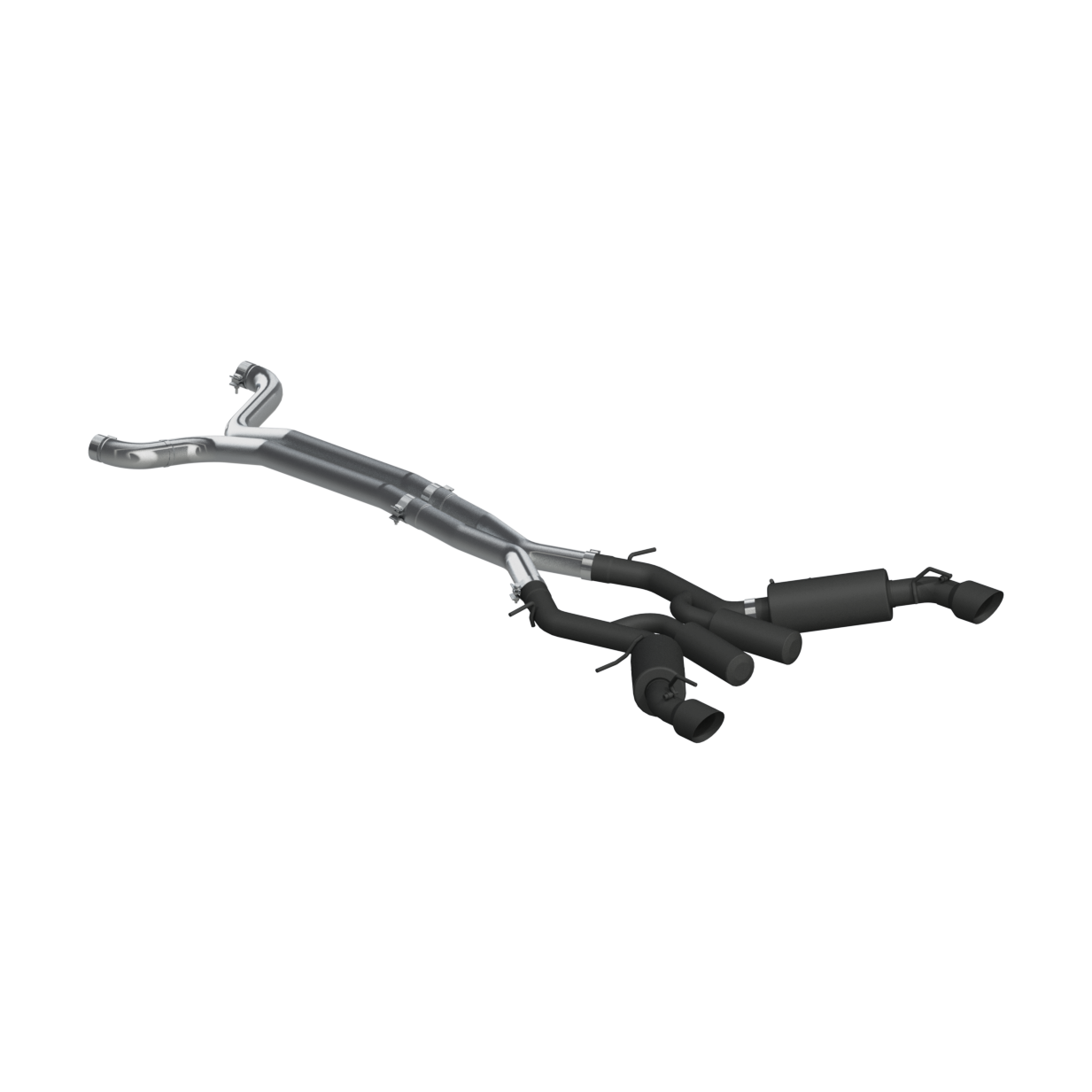 Chevrolet 3 Inch Dual Cat Back Exhaust System Armor BLK Series For 16-Up Chevrolet Camaro SS 6 Speed Coupe Only - Apollo Off-Road