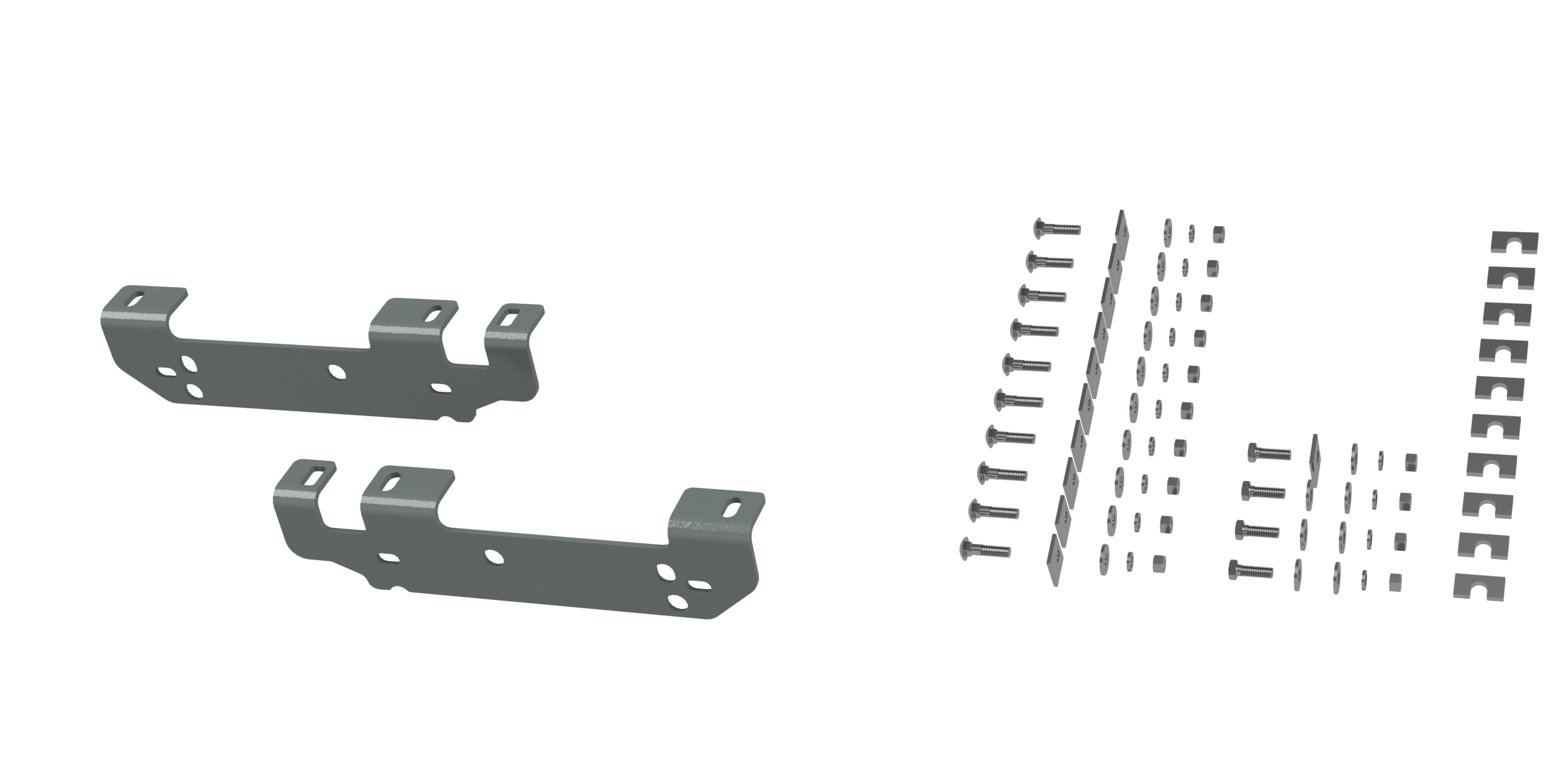 Custom Installation Brackets For Universal Mounting Rails For Some Ford Trucks - Apollo Off-Road