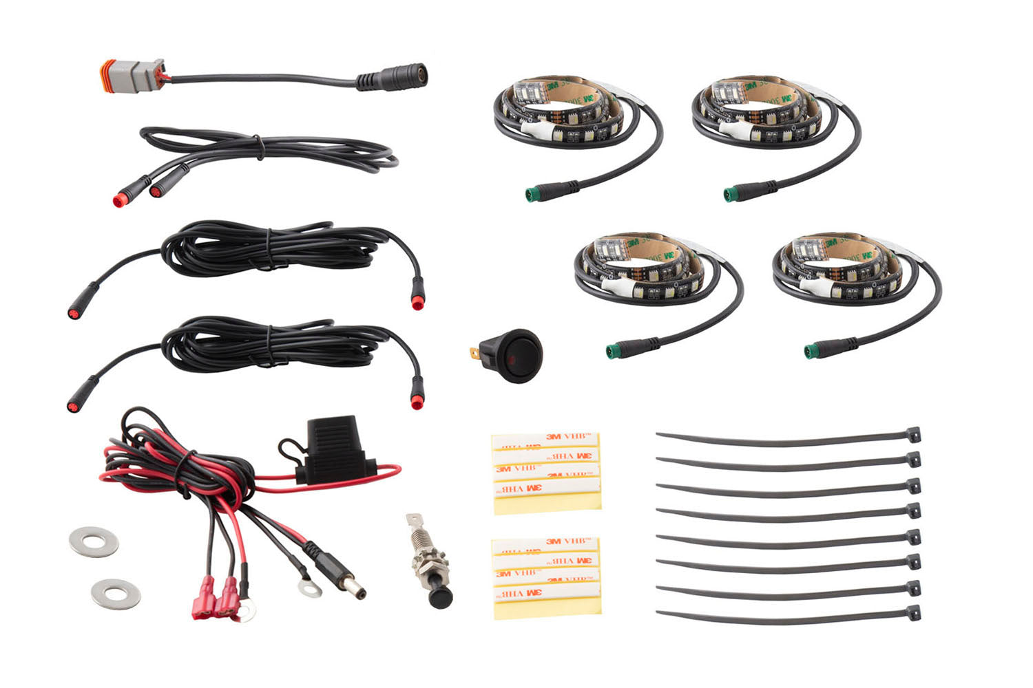 Diode Dynamics RGBW Engine Bay Strip Kit 4pc