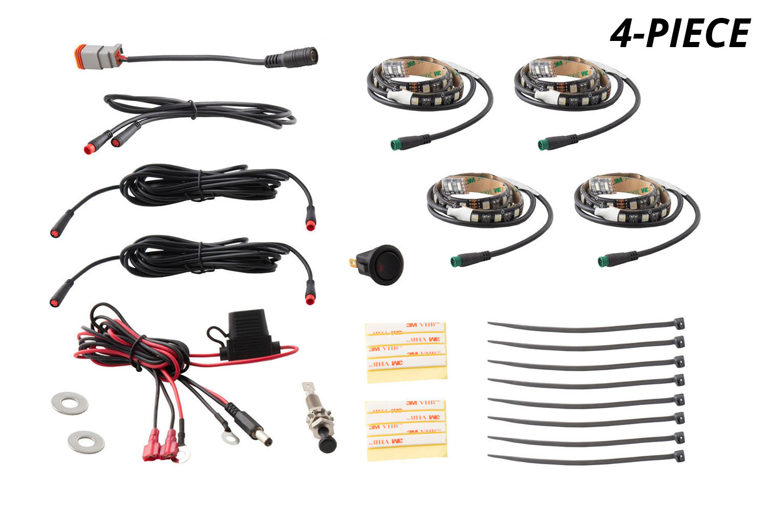 Diode Dynamics RGBW Engine Bay Strip Kit 4pc