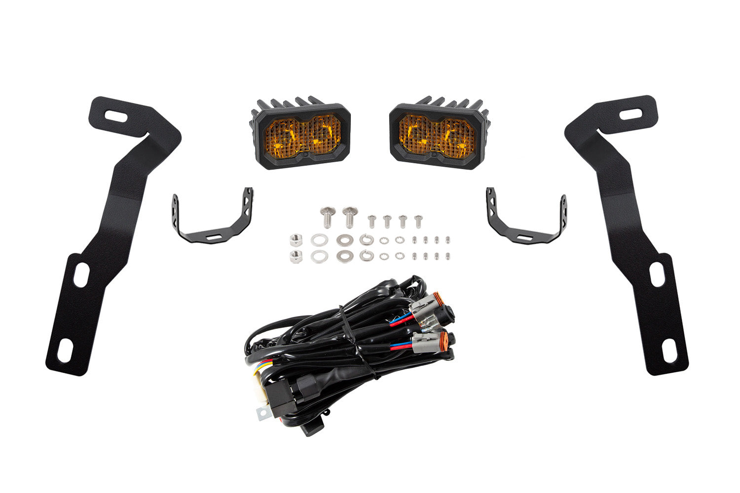 Diode Dynamics C2 2.0 LED Ditch Light Kit for 2016-2023 Toyota Tacoma Pro Yellow Combo