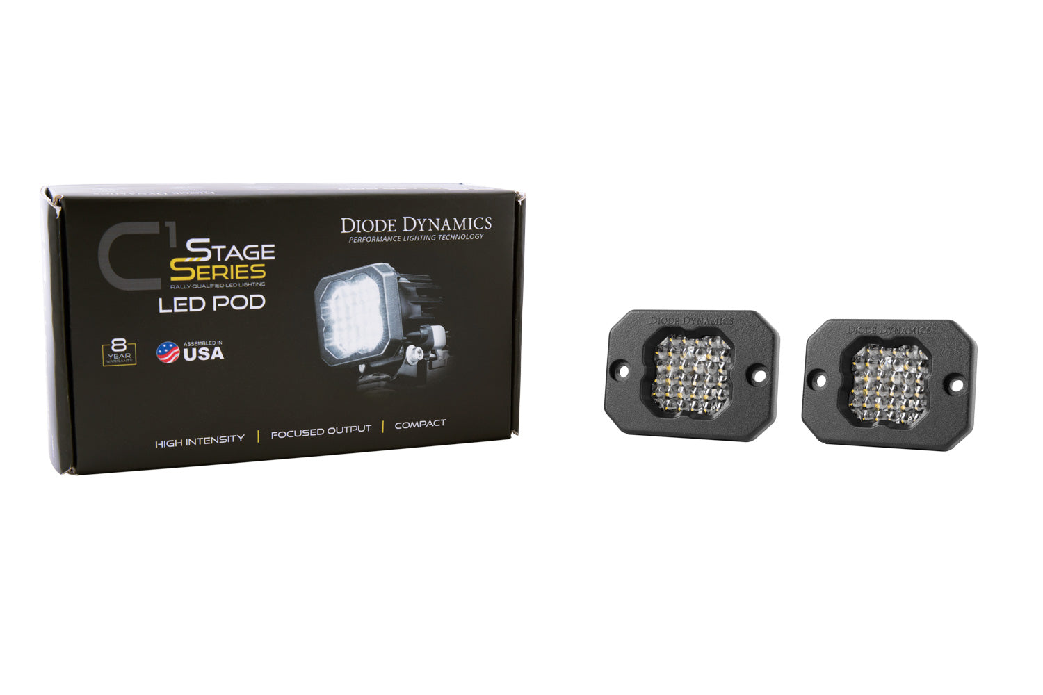 Diode Dynamics SSC1 LED Pod Sport White Flood Flush RBL (pair)