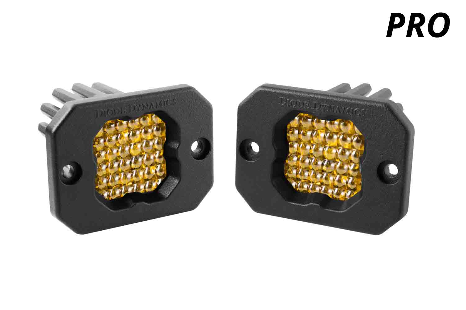 Diode Dynamics SSC1 LED Pod Pro Yellow Flood Flush ABL (pair)