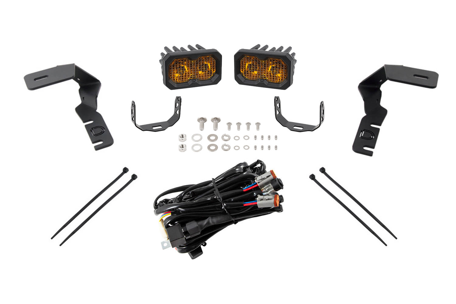 Diode Dynamics C2 2.0 LED Ditch Light Kit for 2019-2021 Ford Ranger Pro Yellow Combo