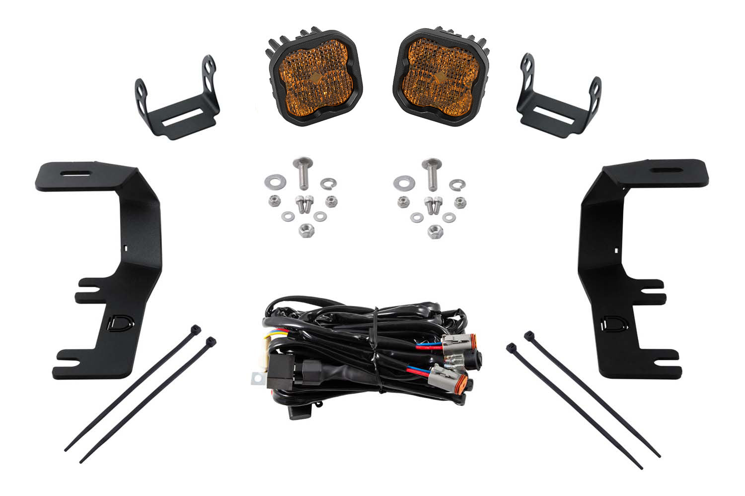 Diode Dynamics SS3 LED Ditch Light Kit for 2014-2019 Silverado/Sierra Pro Yellow Combo