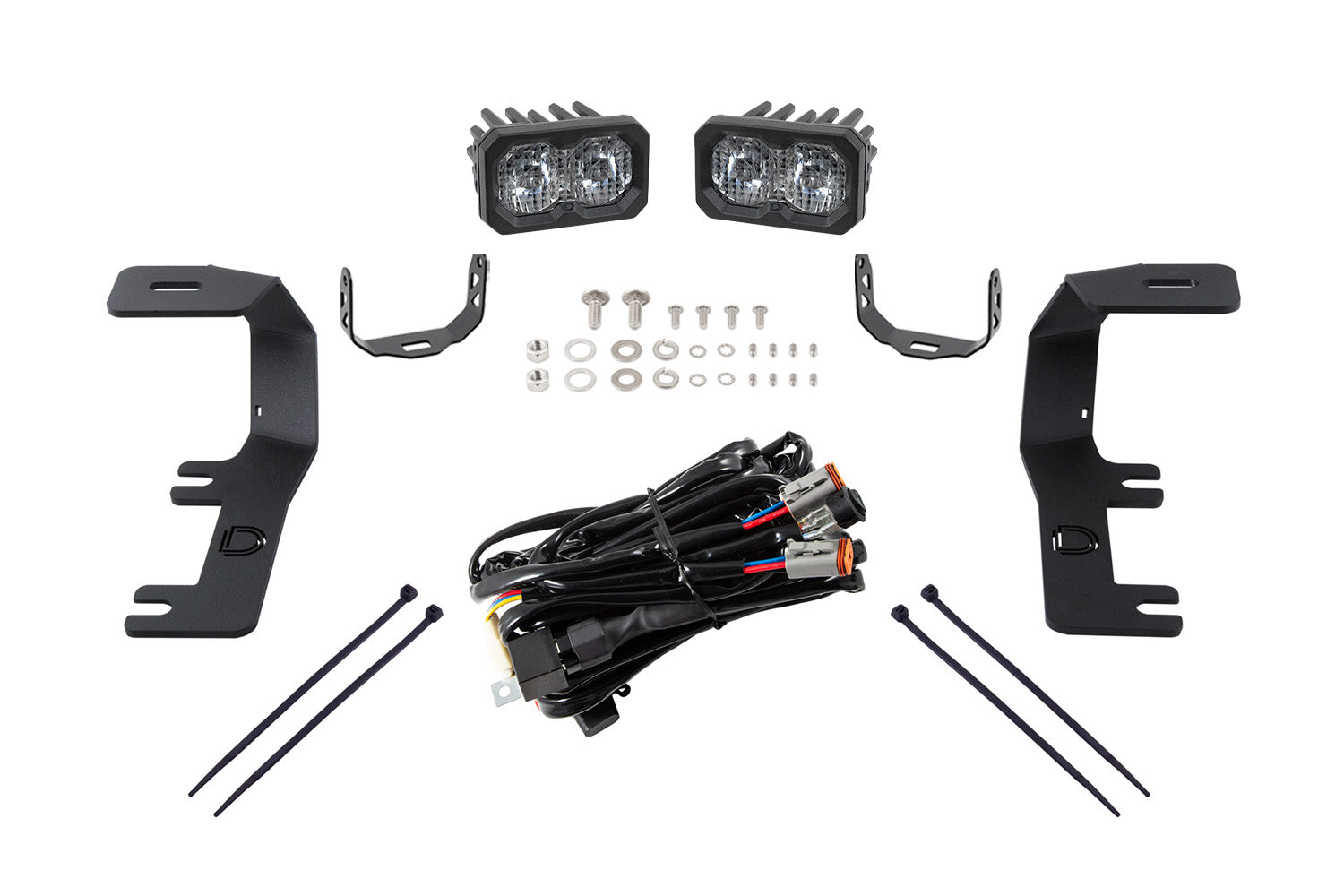 Diode Dynamics C2 2.0 LED Ditch Light Kit for 2014-2019 Silverado/Sierra Pro White Combo/Driving