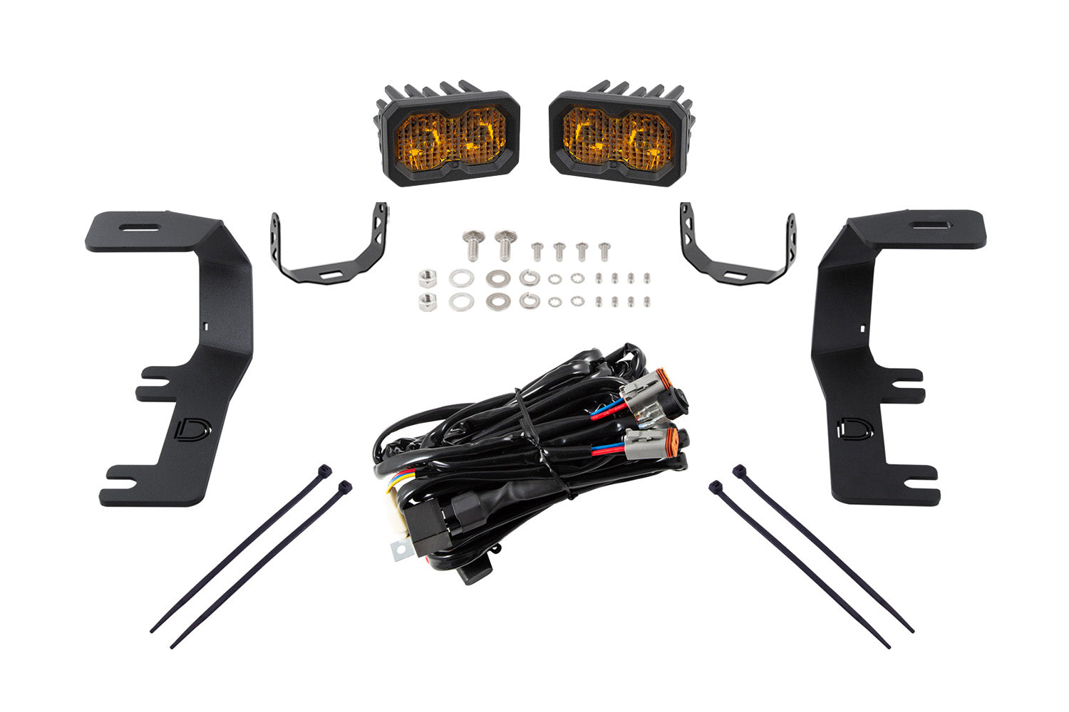 Diode Dynamics C2 2.0 LED Ditch Light Kit for 2014-2019 Silverado/Sierra Pro Yellow Combo