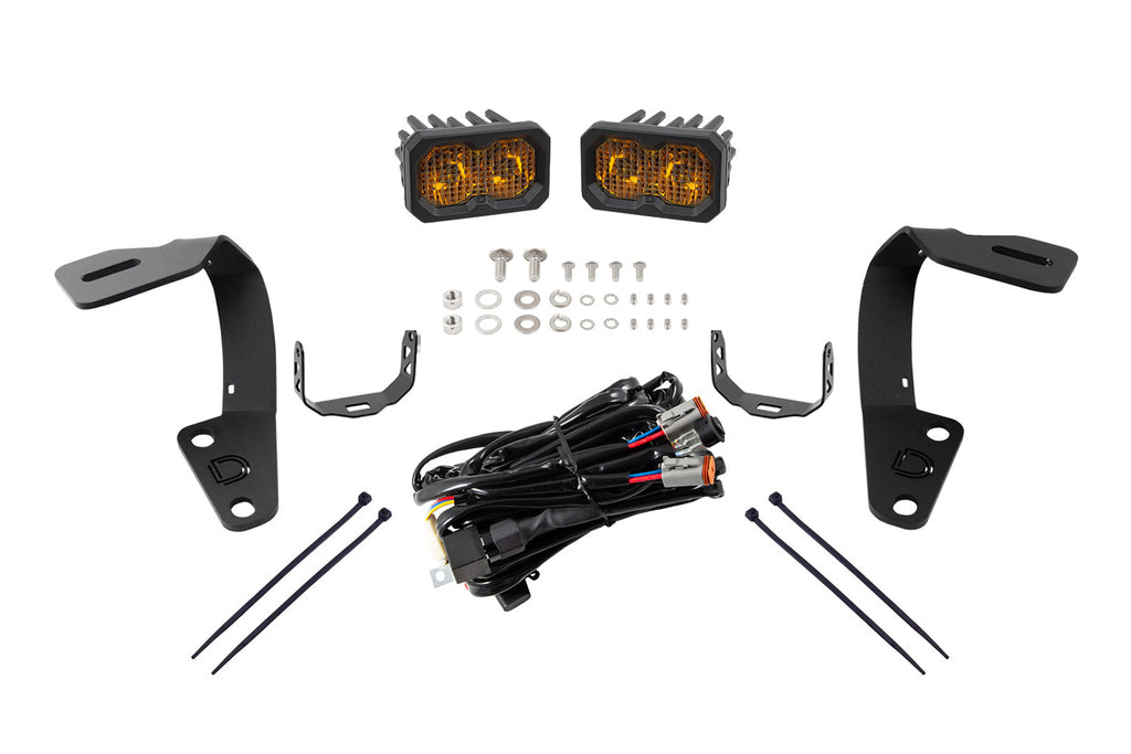 Diode Dynamics C2 2.0 LED Ditch Light Kit for 2010-2024 Toyota 4Runner Sport Yellow Combo