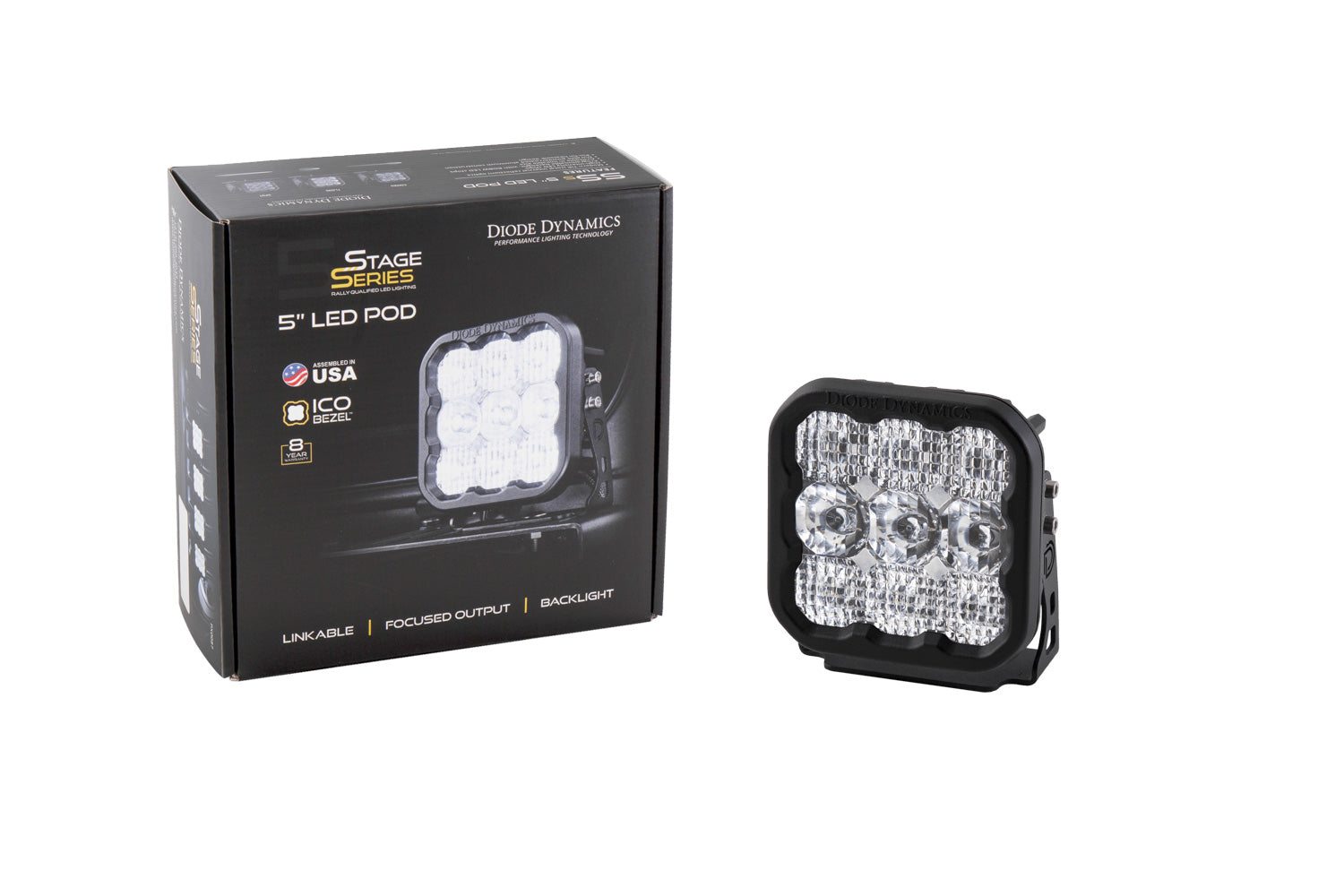 Diode Dynamics SS5 LED Pod Pro White Flood (single)