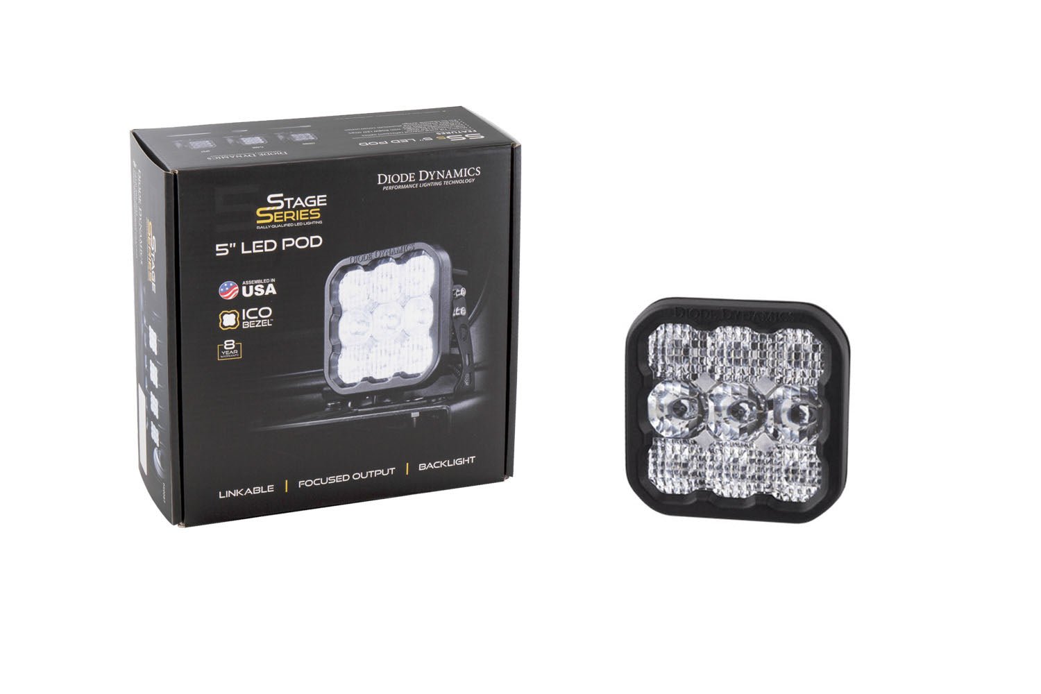 Diode Dynamics SS5 LED Pod Pro White Flood - No Brackets (single)