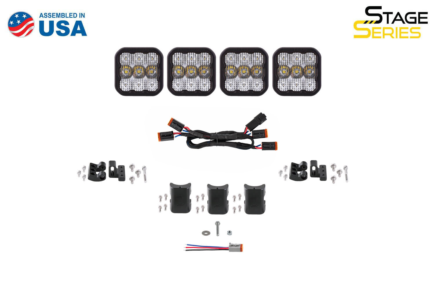 Diode Dynamics SS5 Sport Universal CrossLink 4-Pod Lightbar White Combo
