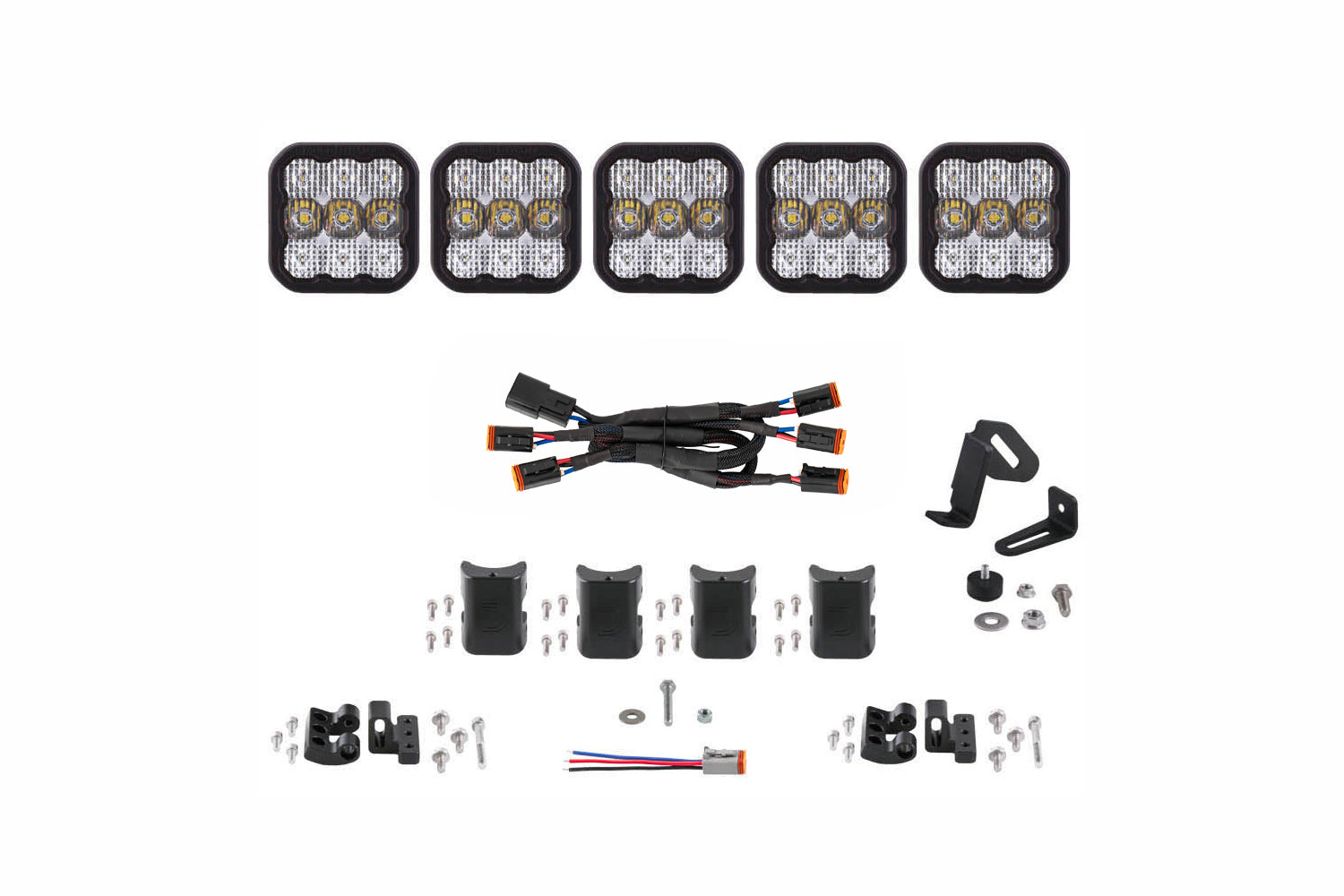 Diode Dynamics SS5 Sport Universal CrossLink 5-Pod Lightbar White Combo