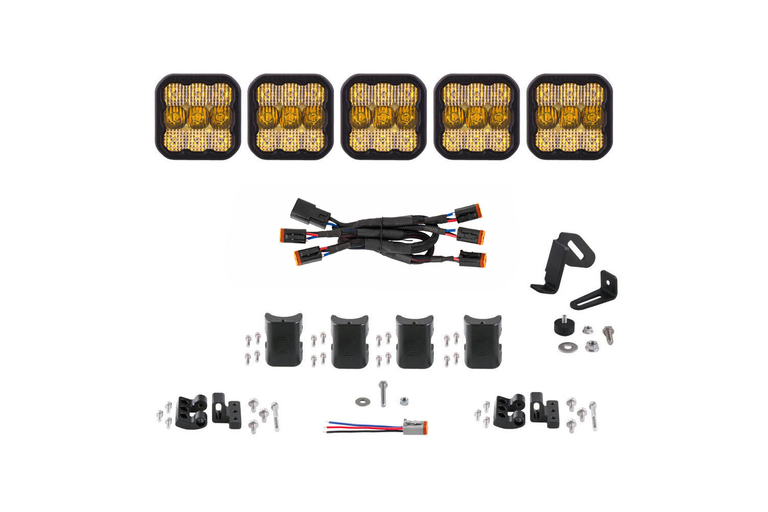 Diode Dynamics SS5 Sport Universal CrossLink 5-Pod Lightbar Yellow Combo