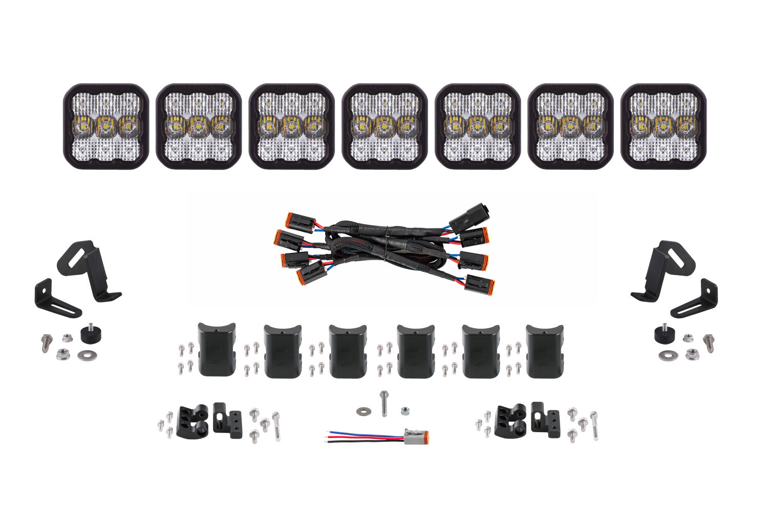 Diode Dynamics SS5 Sport Universal CrossLink 7-Pod Lightbar White Combo