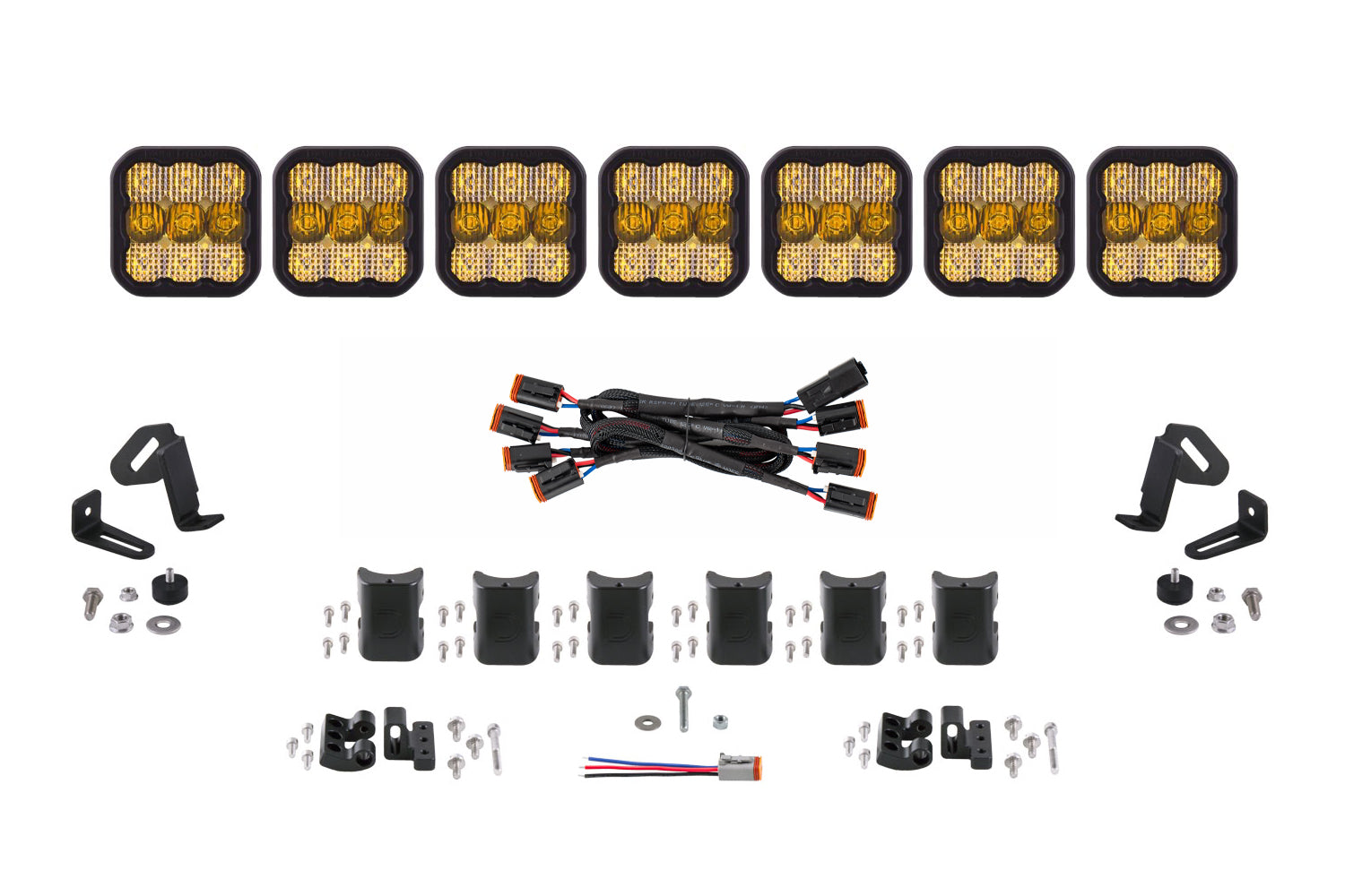 Diode Dynamics SS5 Sport Universal CrossLink 7-Pod Lightbar Yellow Combo