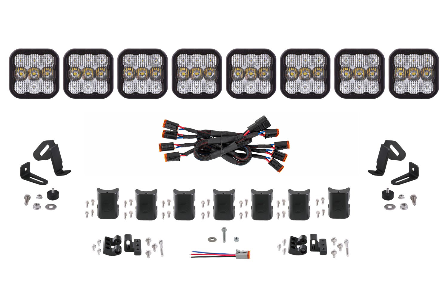 Diode Dynamics SS5 Sport Universal CrossLink 8-Pod Lightbar White Combo