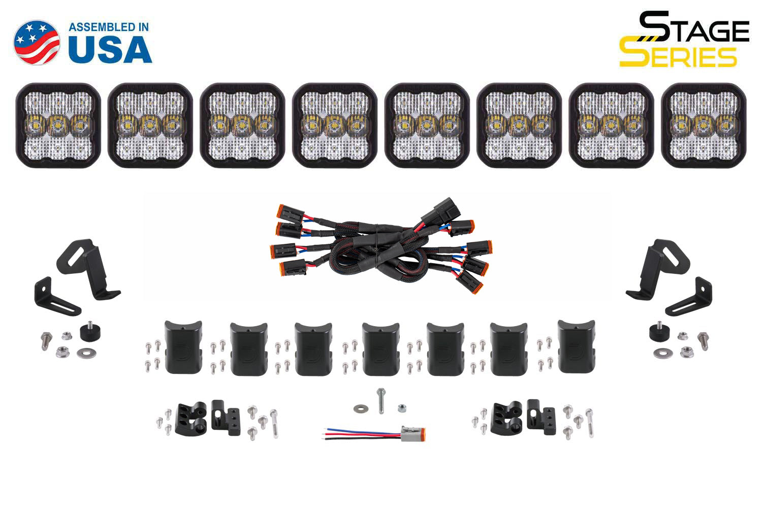 Diode Dynamics SS5 Sport Universal CrossLink 8-Pod Lightbar Yellow Combo