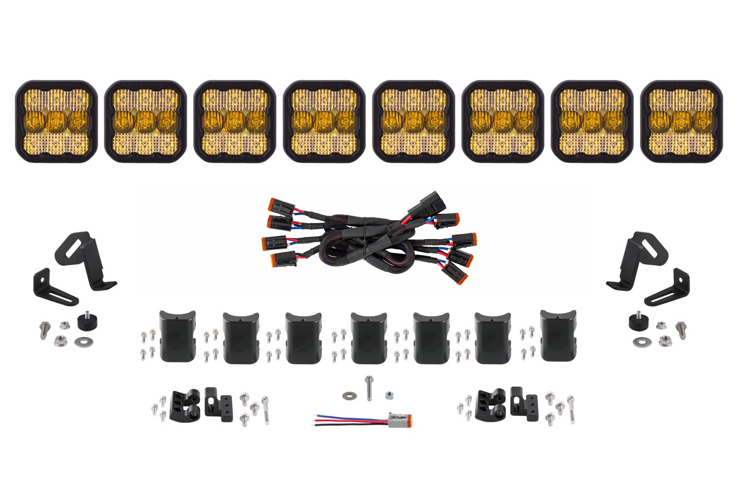 Diode Dynamics SS5 Sport Universal CrossLink 8-Pod Lightbar Yellow Combo