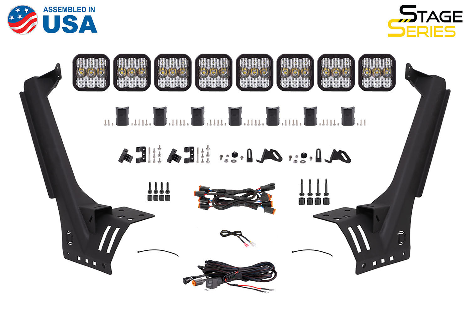 Diode Dynamics Stage Series Windshield Bracket Kit for 2018+ Jeep Wrangler JL