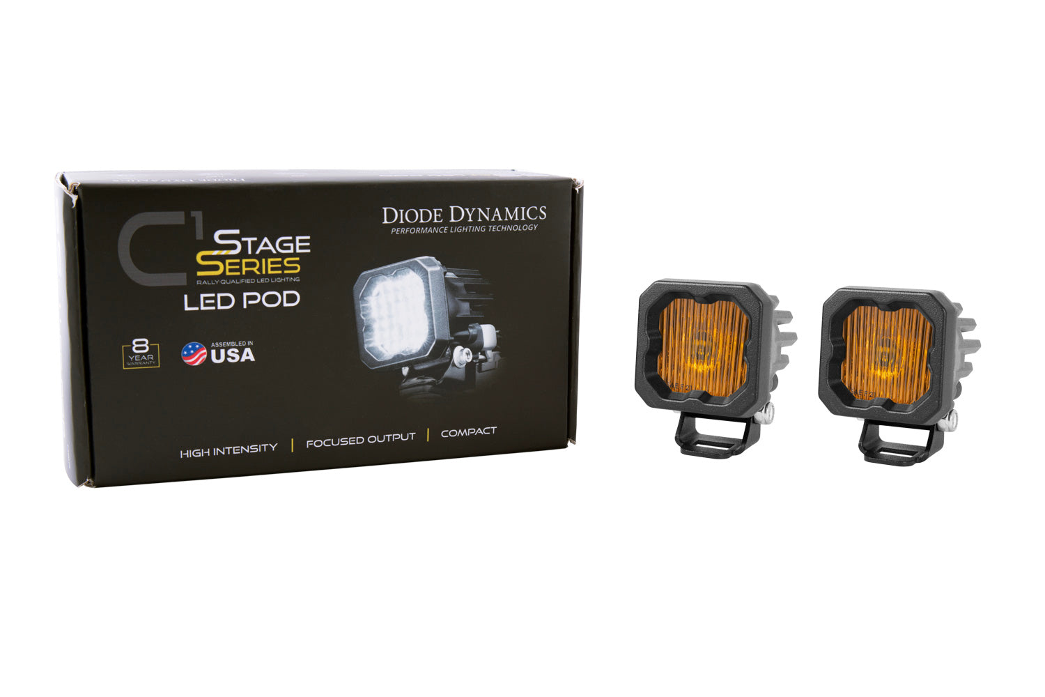 Diode Dynamics SSC1 LED Pod Yellow SAE Fog ABL (pair)