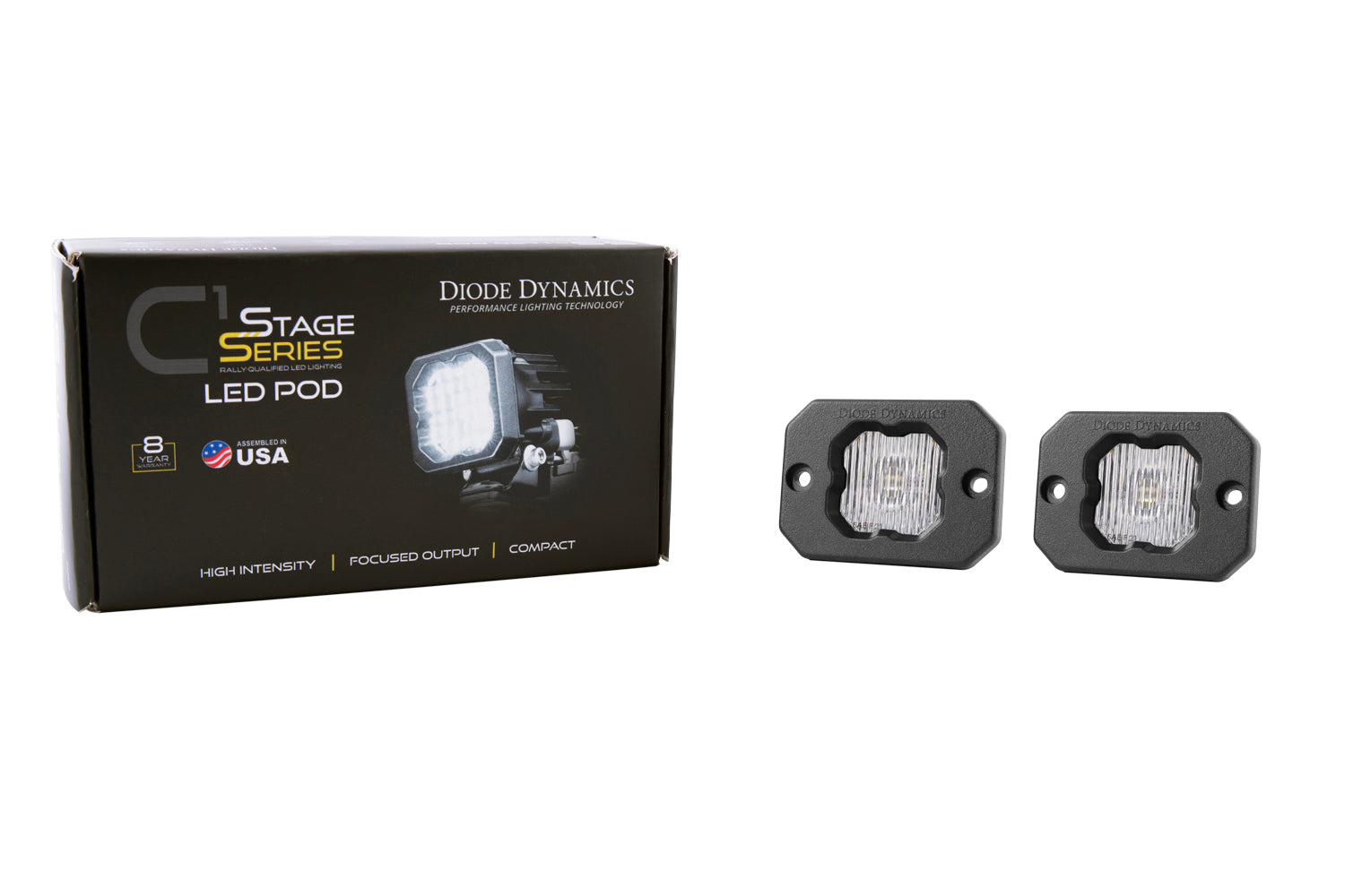 Diode Dynamics SSC1 LED Pod White SAE Fog Flush ABL (pair)