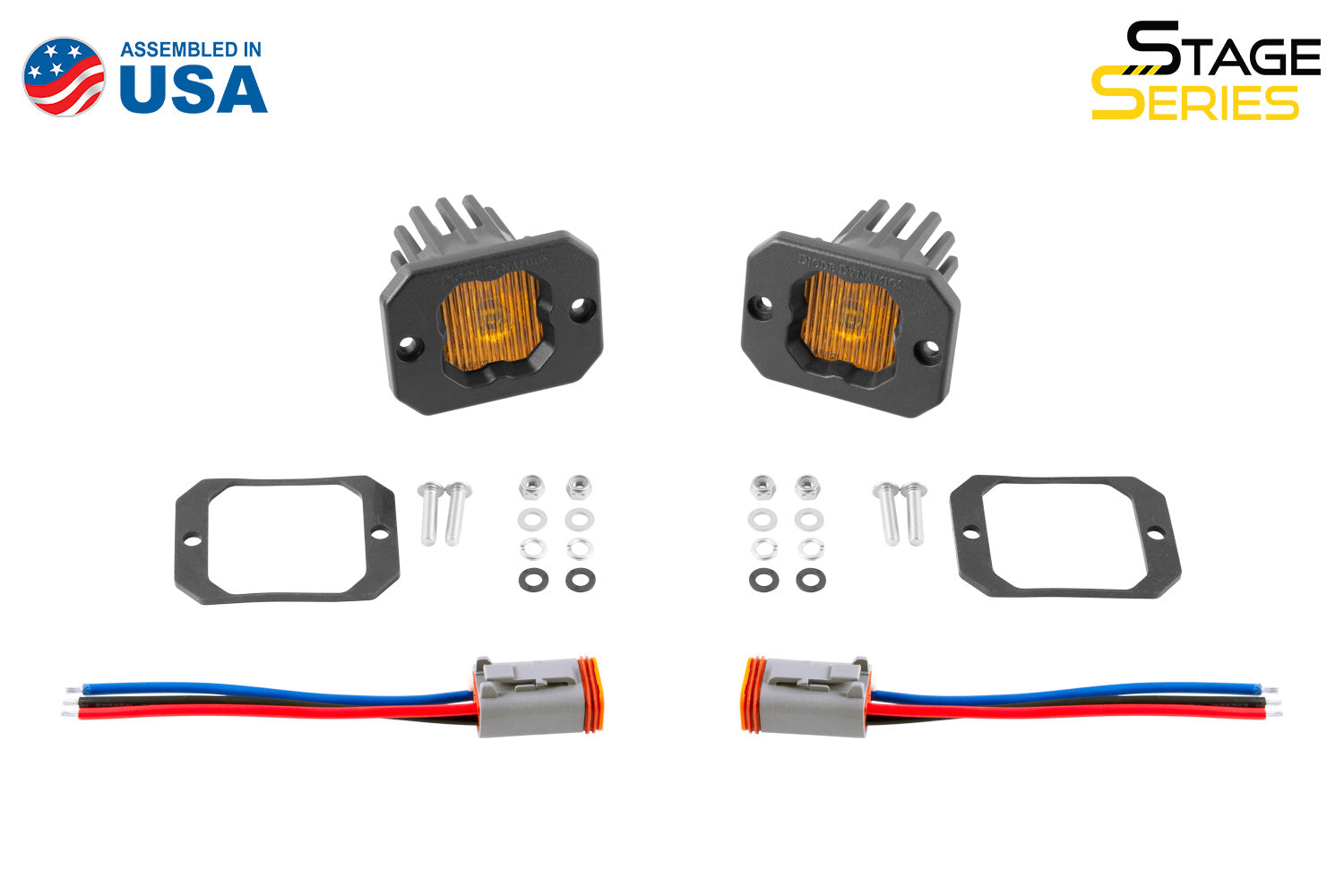 Diode Dynamics SSC1 LED Pod Yellow SAE Fog Flush ABL (pair)